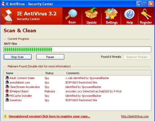 IE Antivirus screenshoot