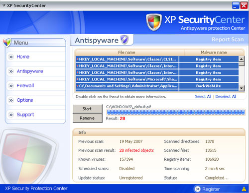 XPSecurityCenter screenshoot
