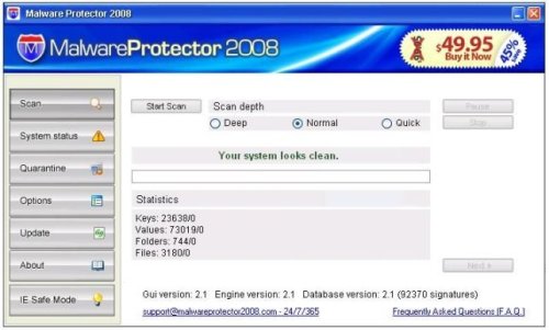 MalwareProtector2008 screenshoot