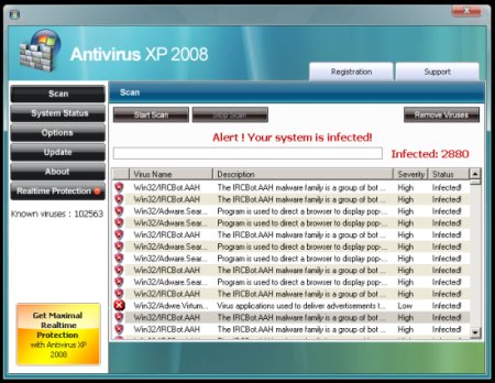 antivirus 2008 xp uninstall