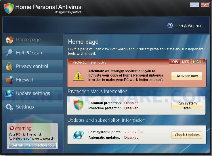 Uninstall Personal Antivirus My Computer
