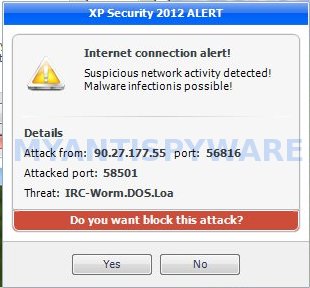 xp internet security alert