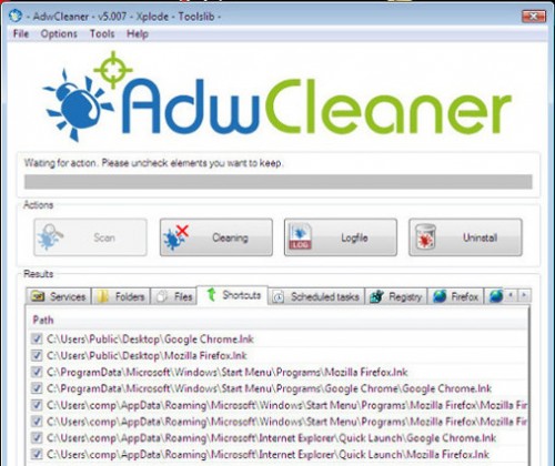 adwcleaner removes operatingsystemerror