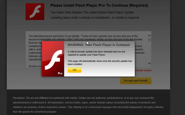 fake update adobe flash player pop-up