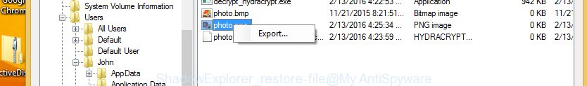 ShadowExplorer restore .stare files