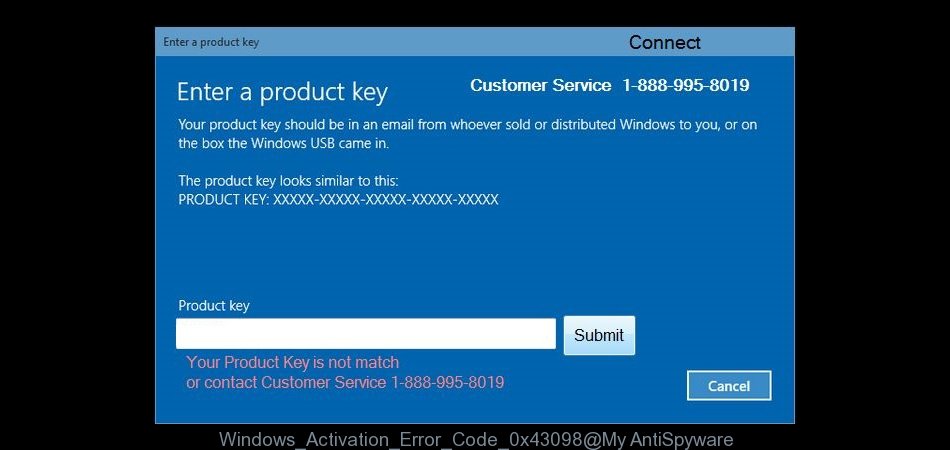 Fake Windows Activation Error Code: 0x43098