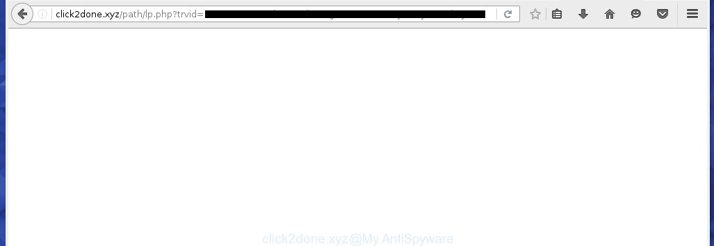 http://click2done.xyz/path/lp.php?trvid=... redirects on various ads