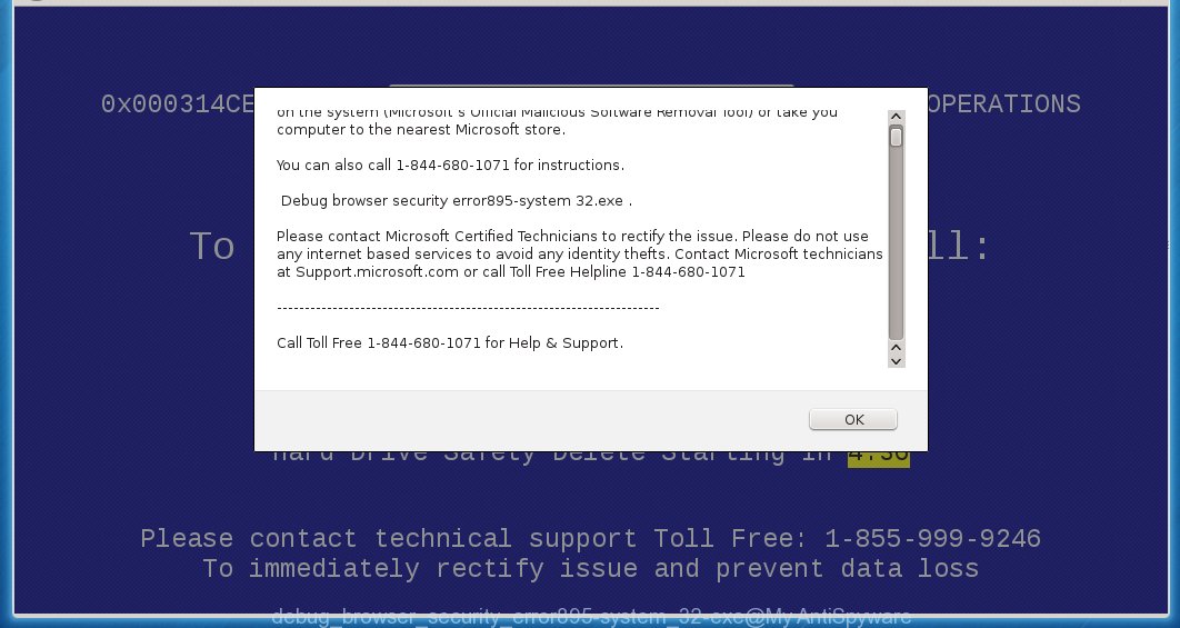 Debug browser security error895-system 32.exe
