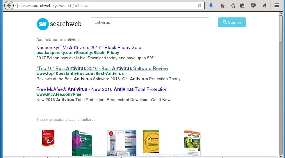 "SearchWeb.xyz - Smarter Search" results consist a huge amount of ads