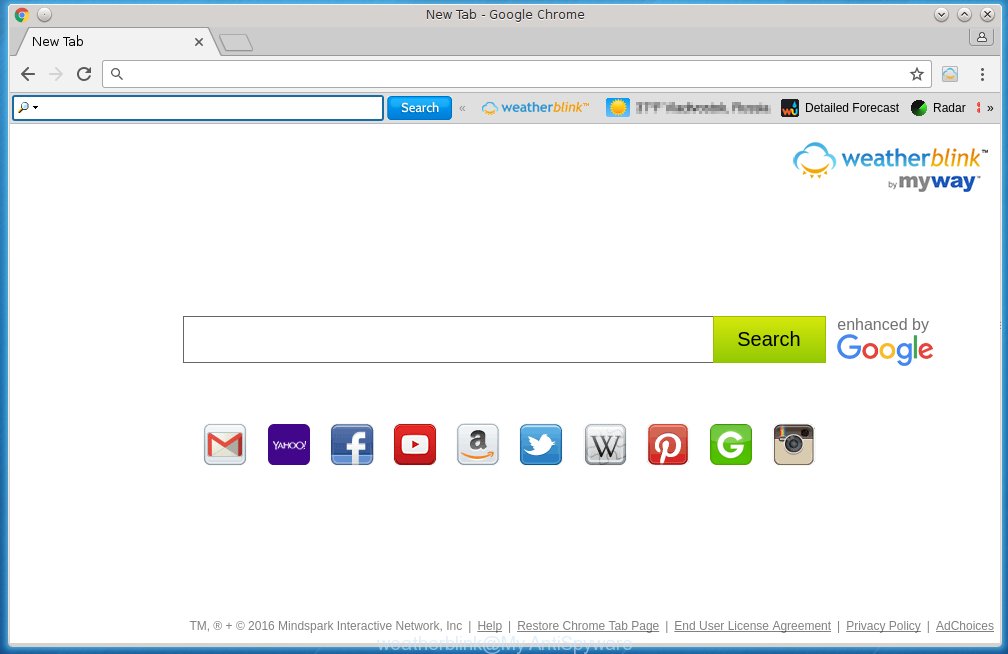 'WeatherBlink toolbar' homepage