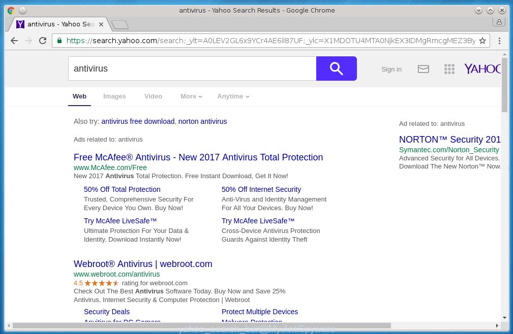 Yahoo search bar