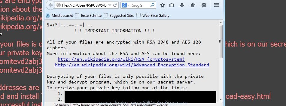 Aesir (Locky) virus ransomnote