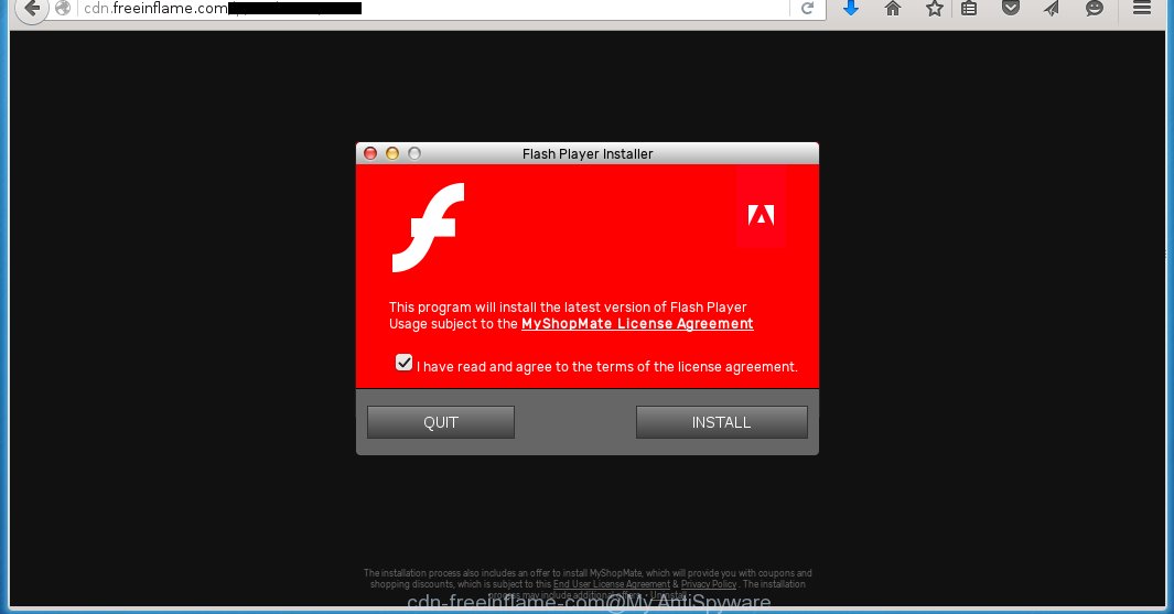 http://cdn.freeinflame.com/lp/.../ offers to install a "flash player"