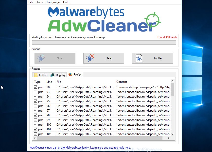 adwcleaner Windows10 scan done 