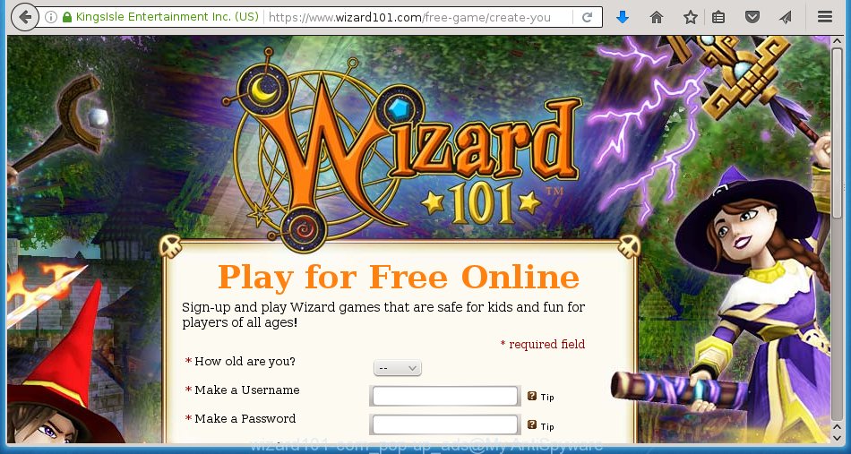 wizard101-com pop-up ads
