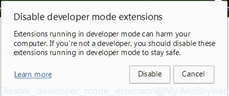 Disable developer mode extension