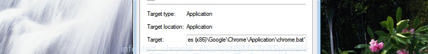 infected chrome shortcut