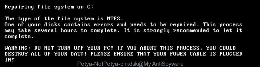 Petya.A/NotPetya virus chkdsk
