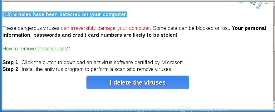 (13) viruses have been detected on your computer