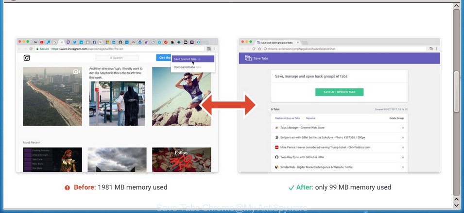 Save Tabs Chrome extension