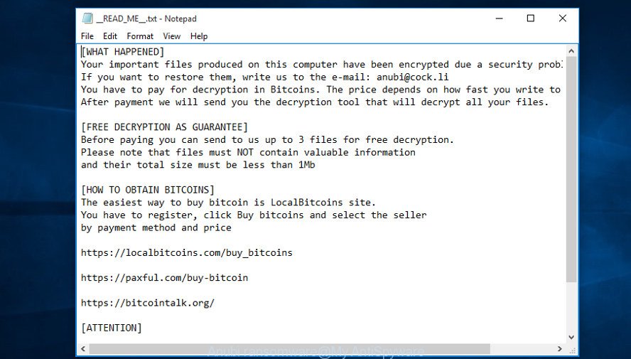 Anubi ransomware