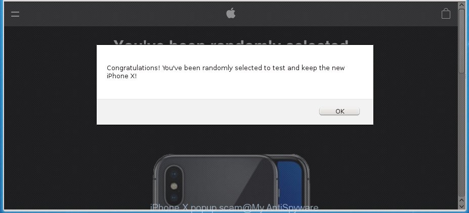 iPhone X popup scam