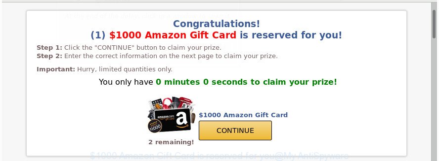 $1000 Amazon Gift Card is reserved for you