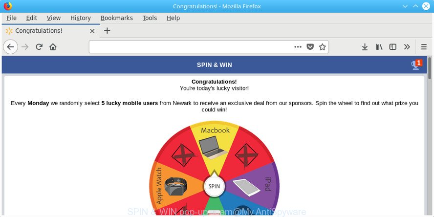 SPIN & WIN pop-up scam