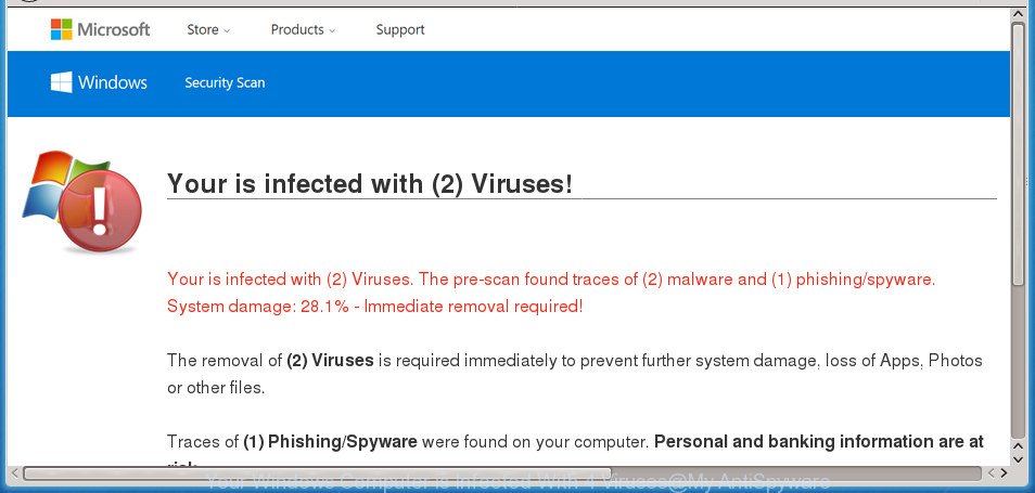 Your Windows Computer is Infected With (4) Viruses