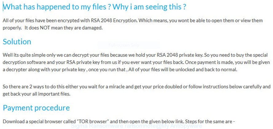 Sigma Ransomware ransomnote