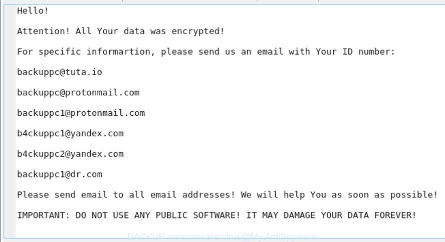 BACKUP ransomware virus