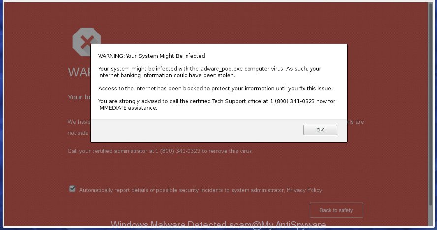 Windows Malware Detected scam