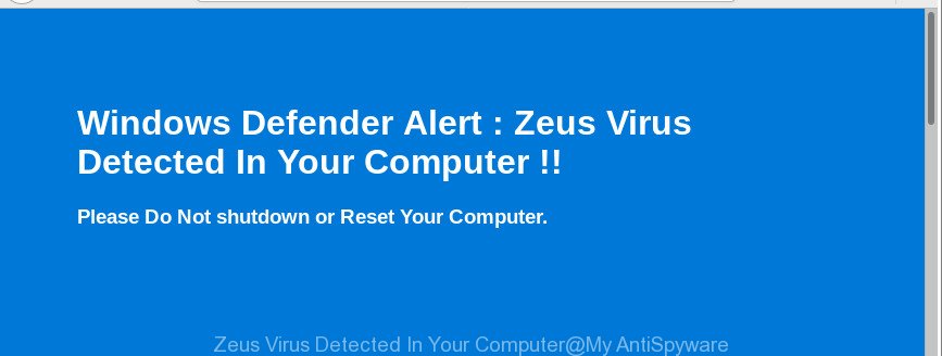 Zeus Virus Detected In Your Computer