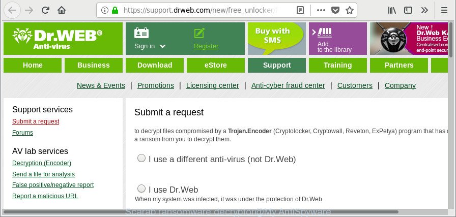 Scarab ransomware decryptor