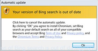 Your version of Bing search is out of date