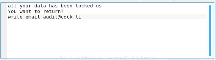 Audit.cock.li Risk ransomware