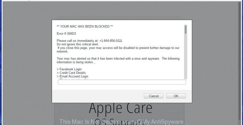 This Mac Is Not Secure scam