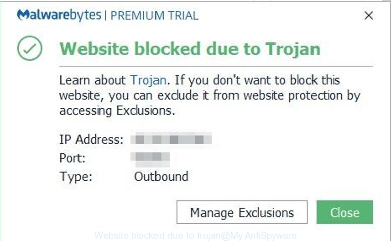 Website blocked due to trojan