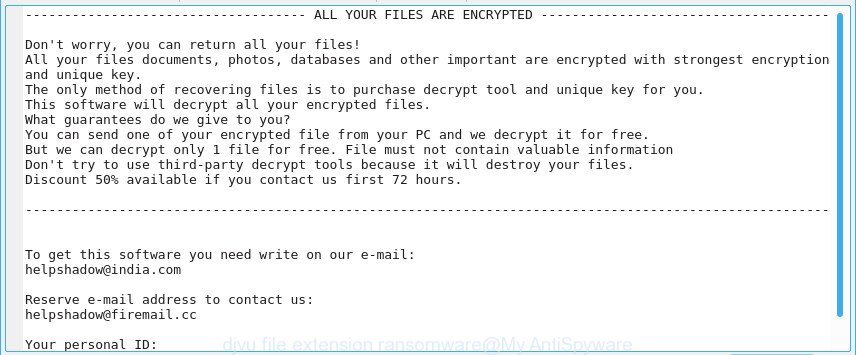 "djvu ransomware" - ransom note