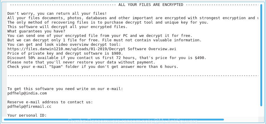 Rumba Ransomware ransom note