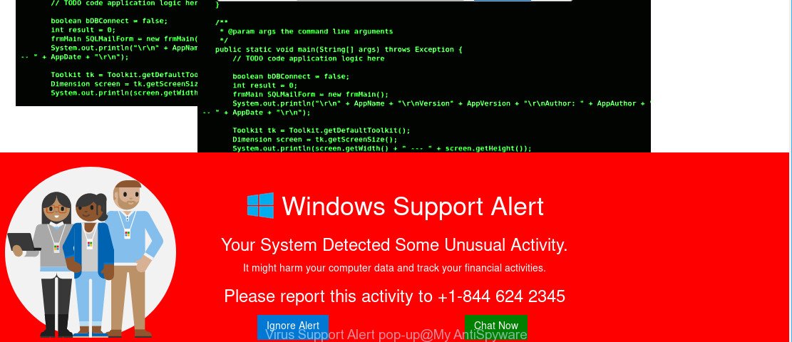Virus Support Alert pop-up