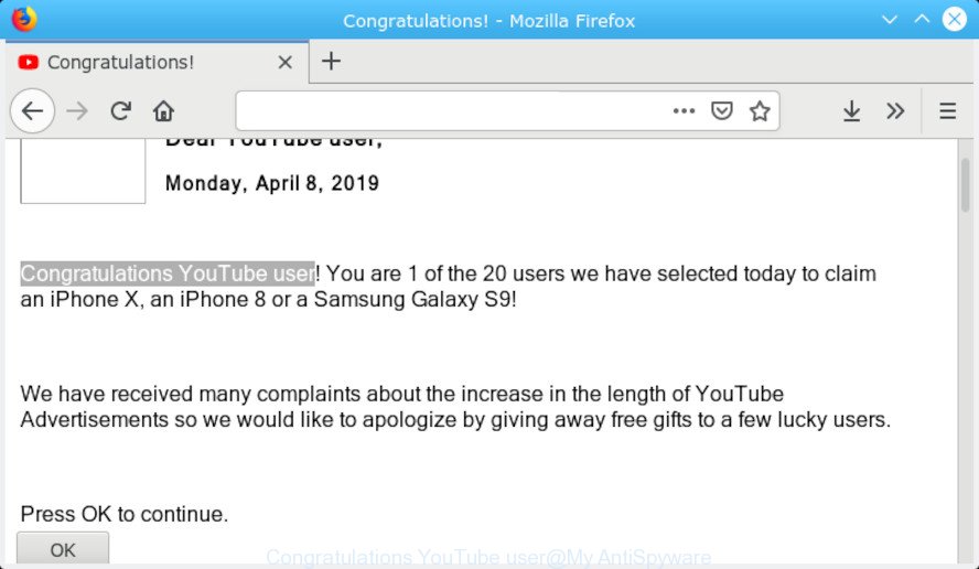 Congratulations YouTube user