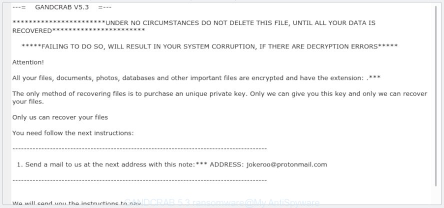 GANDCRAB 5.3 ransomware