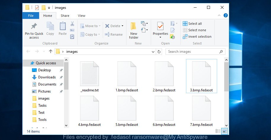 Files encrypted by .fedasot ransomware