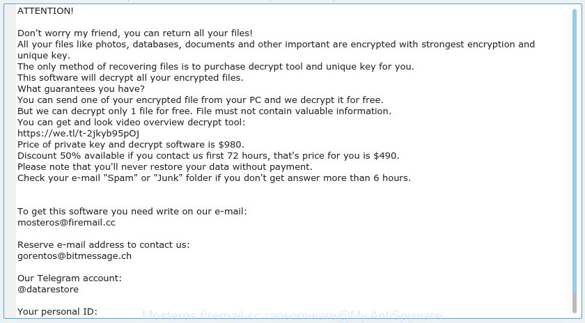 Mosteros@firemail.cc ransomware