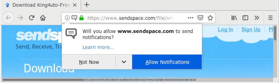 sendspace.com pop-ups