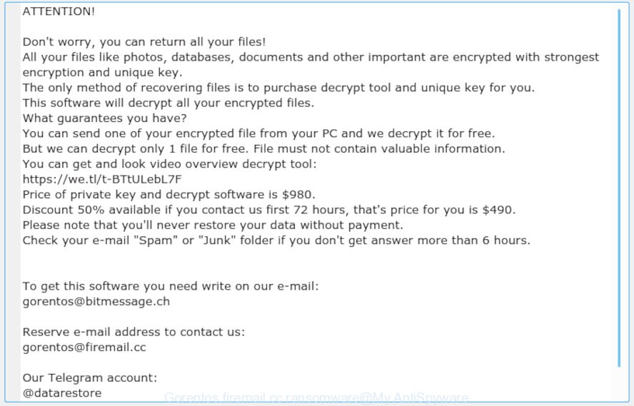 Gorentos@firemail.cc ransomware