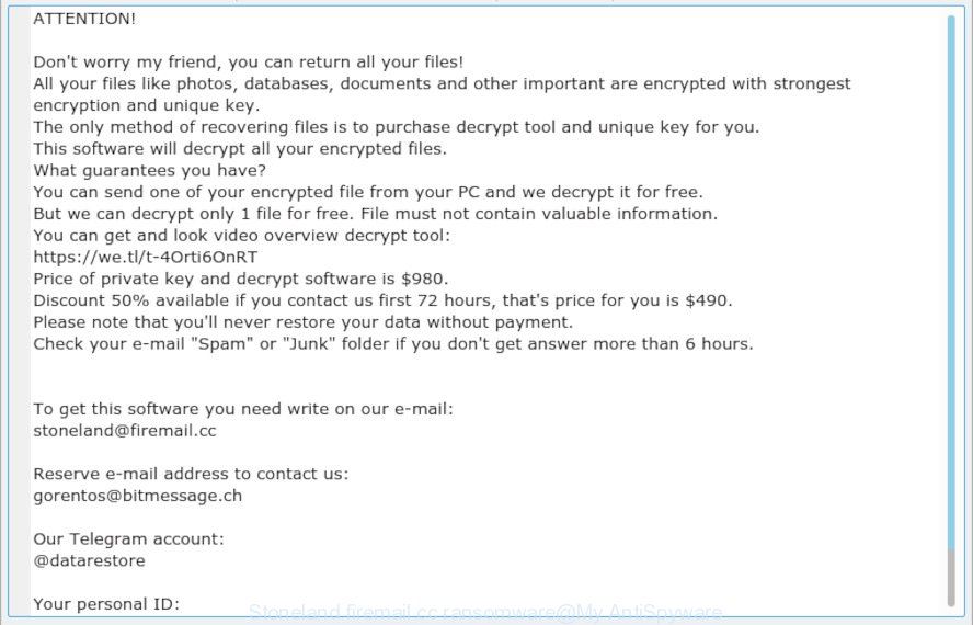 Stoneland@firemail.cc ransomware