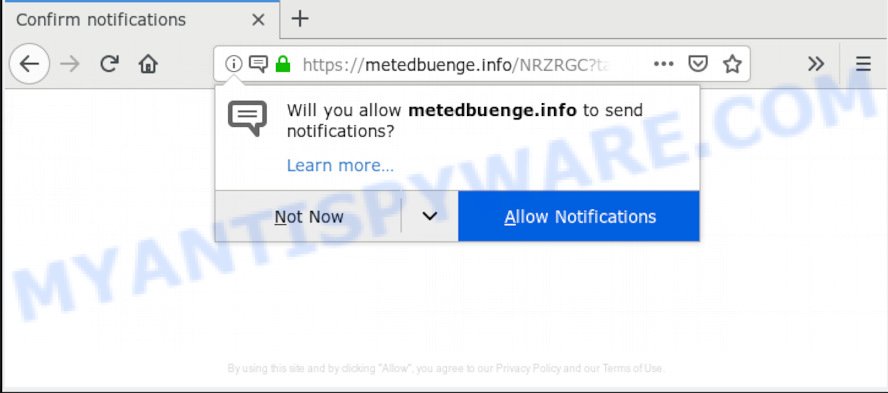 "Click on Allow to confirm push notifications" pop-up