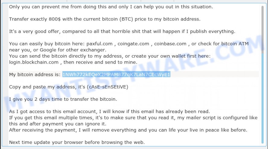 1NWh772kEQeX2MPAM877qK7LaN7CEcWyE1 bitcoin email scam